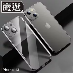 【嚴選】iPhone 13 6.1吋 高透電鍍TPU超耐摔 鏡頭全包邊保護殼 石墨黑